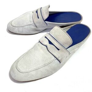 M.GEMI Slip On Mules Flat Gray Suede Womens Shoes Size 8.5 / 38